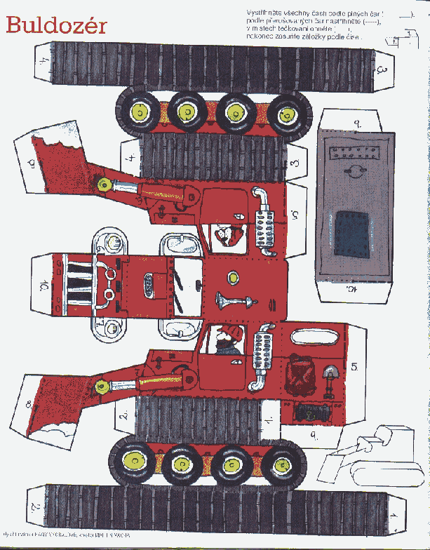 Das ist der Bastelbogen fr einen Bagger!